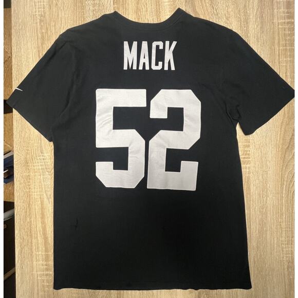 Oakland Raiders Men T-Shirt Small Black Khalil Mack 52 Nike Short Sleeve Tee - Picture 2 of 3